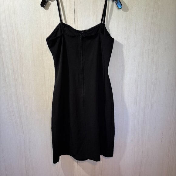 Vintage French Bodycon Dress, Black with Lace Detail, Sz 40/ US 8 - Picture 5 of 6